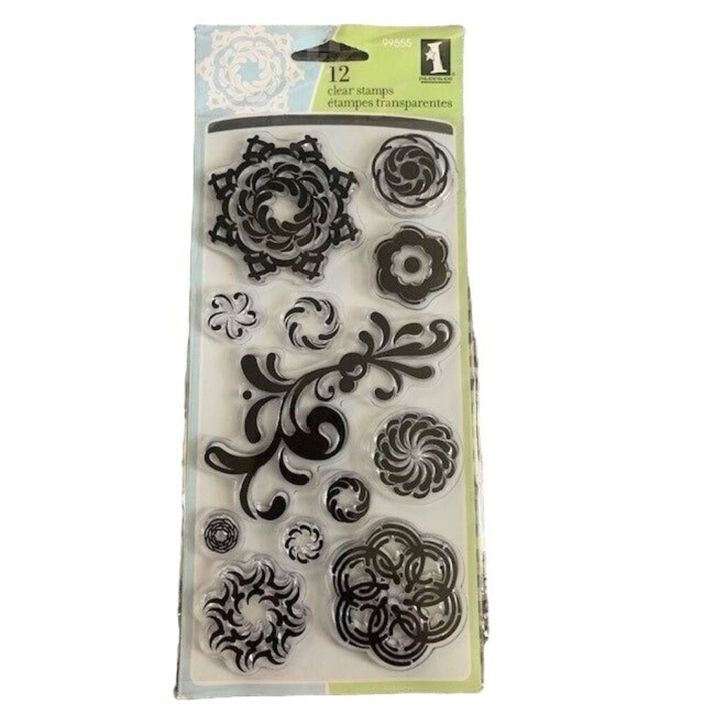 Inkadinkado Circle Graphs Clear Cling Stamp Set Designs Scrapbooking Crafts